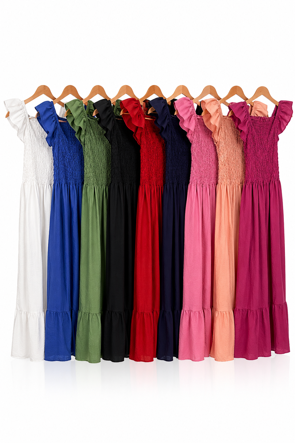 Vestido midi fruncido