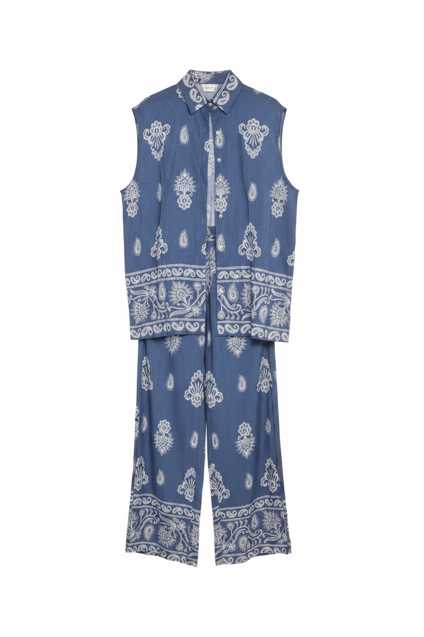 Conjunto paisley azul