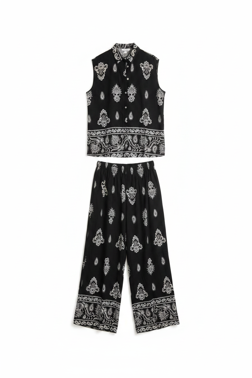 Conjunto paisley negro