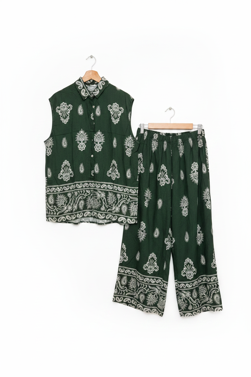 Conjunto paisley verde