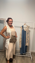 Rebeca Ganchillo Lola puesta con vestido