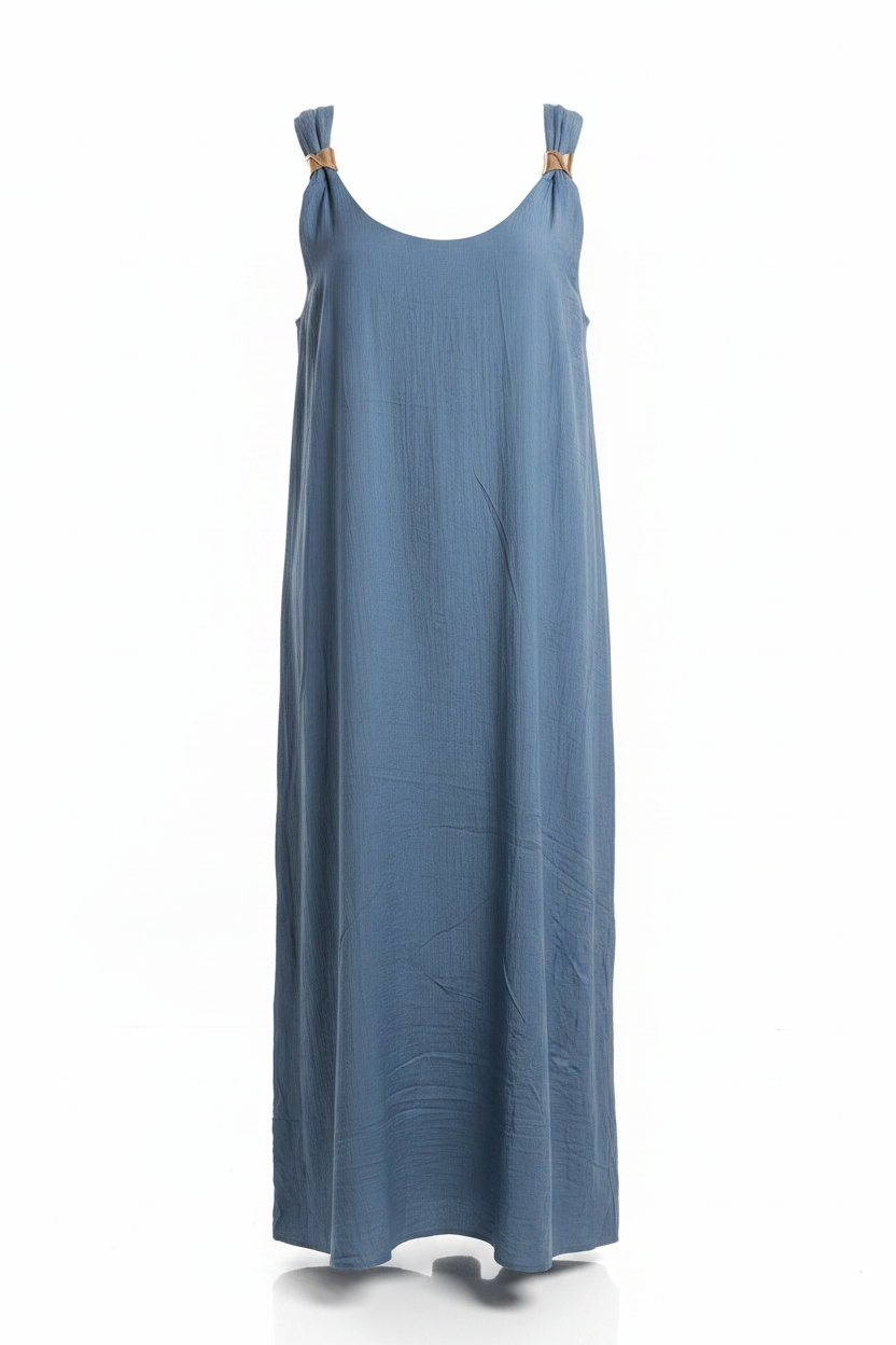 Vestido Midi Paloma Azul fondo blanco profesional
