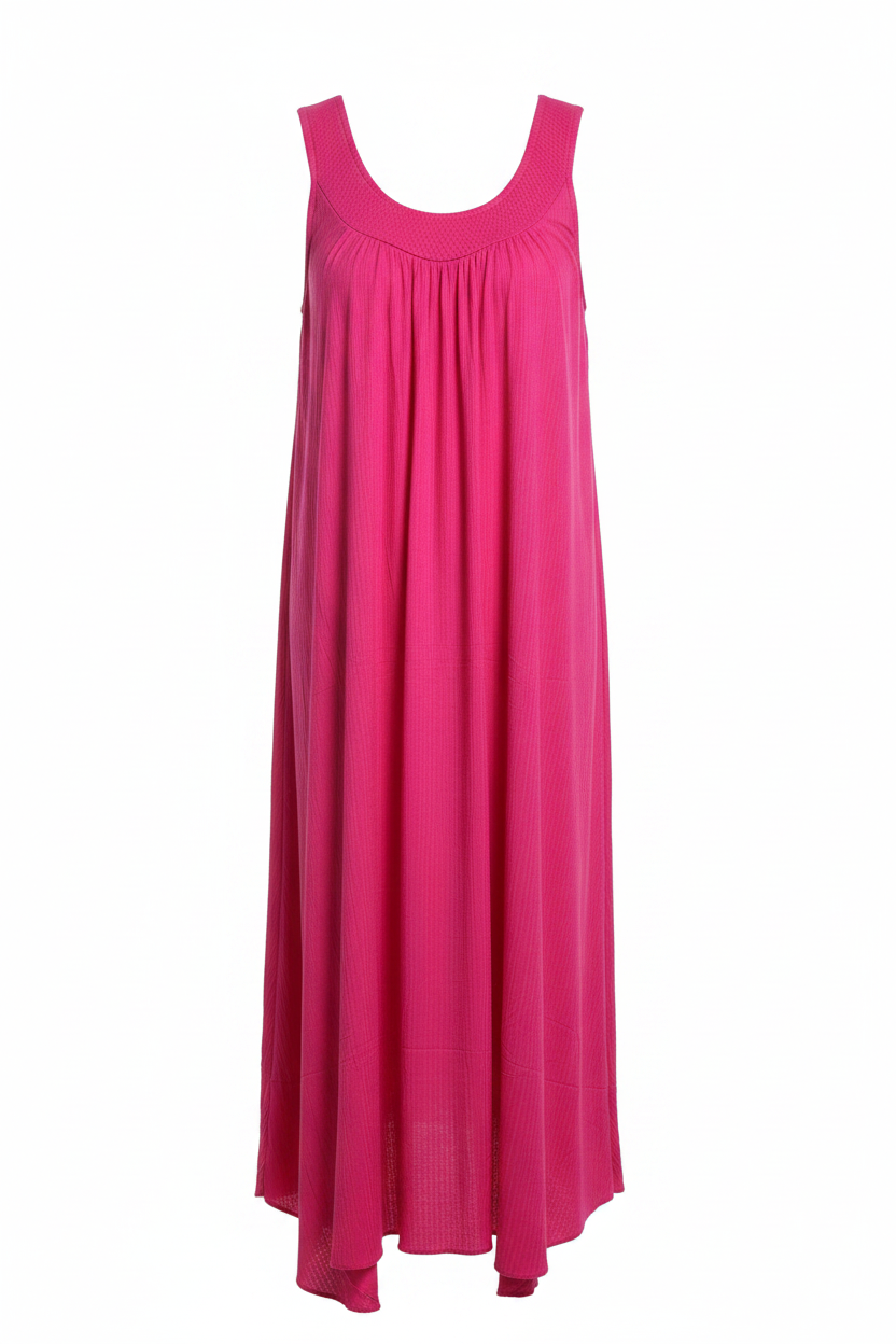 Vestido Midi Rocío plisado fondo blanco profesional sin modelo